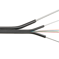 Кабель NIKOLAN волоконно-оптический, 4 волокна, одномодовый 9/125мкм, стандарта G.657.A1 & G.652.D, внутренний/внешний, бабочка со стеклопластиковыми 