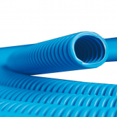 Труба ППЛ гибкая гофр. д.16мм, тяжёлая без протяжки, 100м, цвет синий