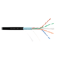 Кабель NIKOMAX F/UTP 4 пары, Кат.6a (Класс Ea), тест по ISO/IEC, 500МГц, одножильный, BC (чистая медь), 23AWG (0,57мм), полиэтилен, внешний, черный, 5