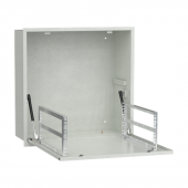 LINEA R Шкаф встраиваемый потолочный 4U 600х600мм дверь металлическая серый