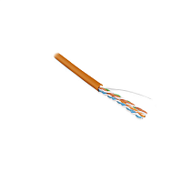 Кабель витая пара, неэкран. U/UTP, кат 5e, 4 пары (24 AWG), однож (solid), LSZH, нг(А)-HF, -20°C – +75°C, оранж- гарантия: 15 лет комп, 25 лет сист