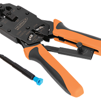 Инструмент NIKOMAX обжимной профессиональный, 3 гнезда, торцевой, с храповиком, совместим с коннекторами: RJ45/8P8C, RJ12/6P6C, RJ11/6P4C, 4P4C, 4P2C,