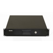 Полка (ящик) для документов с замком, 2U, 88х483х360мм (ВхШхГ), цвет черный (RAL 9004)