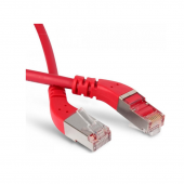 Патч-корд F/UTP угловой, экранированный, левый 45°-левый 45°, Cat.5e, LSZH, 1 м, красный