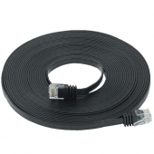 ITK Коммутационный шнур плоский кат.6 UTP 7м чёрный