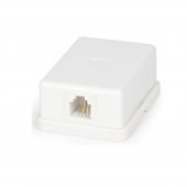 Розетка телефонная RJ-12(6P4C), одинарная, внешняя, белая
