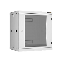 Настенный разборный шкаф TLK 19", 12U, стеклянная дверь, Ш600хВ636хГ450мм, 2 пары монтажных направляющих, серый