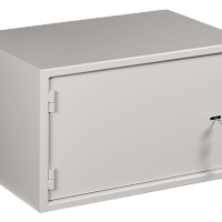 Настенный антивандальный шкаф с дверью на петлях, 7U, Ш520хВ320хГ400мм, серый