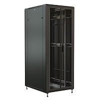 Шкаф напольный 19-дюймовый, 47U, 2277x800х1000 мм (ВхШхГ), передняя и задняя распашные перфорированные двери (75%), цвет черный (RAL 9004) (разобранны
