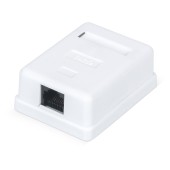 Розетка компьютерная RJ-45, категория 5e, неэкранированная, одинарная, внешняя, Dual IDC, цвет белый