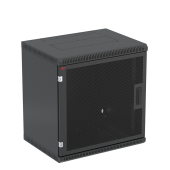 Шкаф телекоммуникационный настенный разборный черный 19”,9U(600x450), ШТ-НСр-9U-600-450-П-Ч дверь перфорированная ССД
