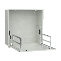 LINEA R Шкаф встраиваемый потолочный 4U 600х600мм дверь металлическая серый