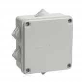 Коробка КМ41233 распаячная для о/п 100х100х50 мм IP44 (RAL7035, 6 гермовводов)