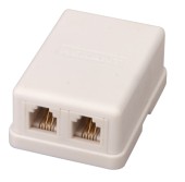 Рoзетка телефонная внешняя, 2 порта RJ-14 (6P4C), CAT 3 REXANT