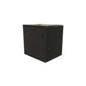 Шкаф настенный 19-дюймовый (19"), 27U, 1304x600х800мм, металлическая передняя дверь с замком, две боковые панели, цвет черный (RAL 9004) (разобранный)