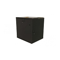 Шкаф настенный 19-дюймовый (19"), 27U, 1304x600х800мм, металлическая передняя дверь с замком, две боковые панели, цвет черный (RAL 9004) (разобранный)