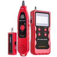 Кабельный тестер NIKOMAX с LCD дисплеем, UTP/STP, RJ45, RJ12, RJ11, BNC, USB, с функцией измерения длины и трассировкой кабелей