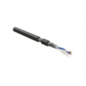 Кабель интерфейса RS-485, экранированный SF/UTP, 1 пара 24 AWG, 1х2х0,61 мм, многопроволочные жилы (patch) 7х0.20 мм, PVC, -40°C - +80°C, черный  (500