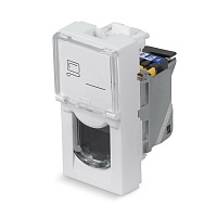 Keystone Jack RJ-45(8P8C), 180 градусов, категория 6a, экранированная, безинструментный монтаж, вставка Mosaic (арт.076573)