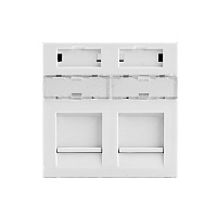 Вставка 45x45 для 2 модулей Keystone (аналог Mosaic), цвет белый