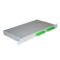 Кросс 19", предсобранный 1U, 16 портов SC, 9/125 mm, (розетки, сплайс, КДЗС, пигтейлы)