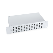 Кросс бокс оптический 19" на 48 SC (LC duplex) со сплайс пластиной и КДЗС (без пигтейлов и проходных адаптеров)