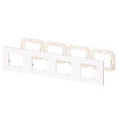 Лицевая панель четырехместная 295х80 мм, для 4-х модулей 45х45 мм, с суппортом, цвет белый