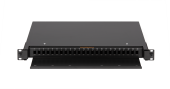 Оптический кросс NIKOMAX 19" Premium Line, 1U, до 24 SC портов или 48 LC портов, выдвижной, со съёмной полкой, черный, в комплекте: сплайс-кассета и К