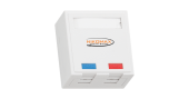 Настенная розетка NIKOMAX, 2 порта, Кат.5e (Класс D), 100МГц, RJ45/8P8C, FT-TOOL/110/KRONE, T568A/B, неэкранированная, со шторками, белая - гарантия: 