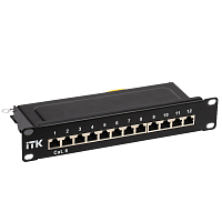 ITK 1U патч-панель кат.6A STP 12 портов 10" Dual IDC