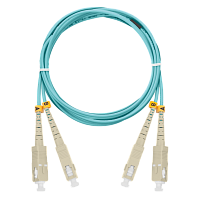 Шнур NIKOMAX волоконно-оптический, соединительный, многомодовый 50/125мкм, стандарта ОМ3, SC/UPC-SC/UPC, двойной, LSZH нг(A)-HFLTx, 2мм, аква, 1м
