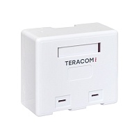 Корпус настенной розетки TERACOM PRO на 2 модуля Keystone со шторками и маркерами белый