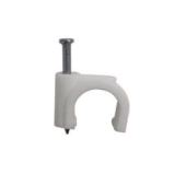 Скоба пластиковая с гвоздем (клипса), макс. диаметр 6мм (100 шт)