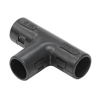 Тройник открывающийся TI20G IEK черный (5 шт/комп)