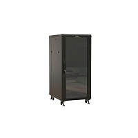 Шкаф напольный 19-дюймовый, 22U, 1166x600х600 мм (ВхШхГ), передняя стеклянная дверь со стальными перфорированными боковинами, задняя дверь сплошная, р