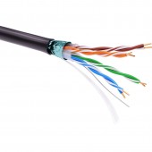 Кабель витая пара кат. 6 экранированный F/UTP, 4 пары, светостабилизированный ПЭ, цвет внешней оболочки черный, катушка 305 м