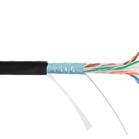 Кабель NIKOLAN F/UTP 4 пары, Кат.6 (Класс E), тест по ISO/IEC, 250МГц, одножильный, BC (чистая медь), 23AWG (0,55мм), внешний, PE до -60С, черный, 305