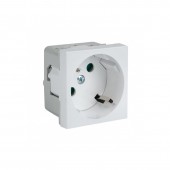Розетка 45х45 PRO с заземлением, 45 градусов, белая EKF