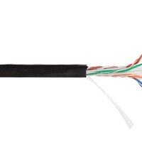 Кабель NETLAN U/UTP 4 пары, Кат.6 (Класс E), 250МГц, одножильный, BC (чистая медь), внешний, PE до -40C, черный, 305м