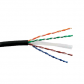 Кабель Суприм экранированный F/UTP, 4 пары, Кат.6 (Класс E), 250 МГц, AWG 23, универсальный, LSZH нг(A)-HF, до -40°С, цвет черный, катушка 305 м