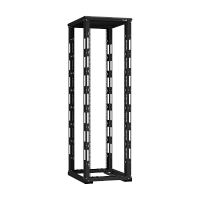 Монтажная стойка двухрамная с разборной рамой 19", 42U, Ш600xВ1995xГ800мм, с крышей, в разобранном виде, черный