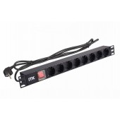 ССД PH12-8D1 ITK PDU 8 розеток нем. ст, с LED выкл,1U, шнур 2м вилка нем. ст