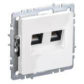 BRITE Розетка компьютерная двойная кат.5E RJ45 РК10-2-БрБ белый IEK