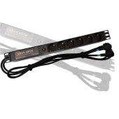 BONCH-ATS/PDU Горизонтальный ПДУ с функцией АВР для стандартного 19 дюймого шкафа имеет 6 розеток Schuko и кабели подключения питания длиной 1.7 м. с 