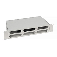 Кросс бокс оптический 19" 2U на 6 адаптерных панелей, цвет серый