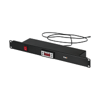 Панель TLK с терморегулятором и датчиком, 19", 1U, Г90мм, без шнура питания, черная