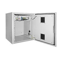 ITK Шкаф уличный 19" 9U 650x600, IP55 металл дверь, серый