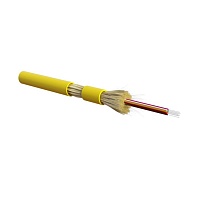 Кабель волоконно-оптический 9/125 (SMF-28 Ultra) одномодовый, 24 волокна, плотное буферное покрытие (tight buffer), для внутренней прокладки, HFLTx, –