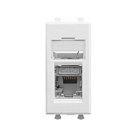 Компьютерная розетка RJ-45 модульная, кат.5е экранированная, "Avanti","Белое облако", 1 модуль