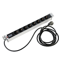 Гор блок розеток Rem-16, 1×16A, амп, 8S, 19", шнур 3м